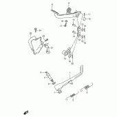 Схема вузла: Підніжка & Задне гальмо для Suzuki VS600 Intruder 600