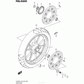 Схема узла: Переднее колесо (Dl650Al7 E33) для Suzuki DL650 V-Strom