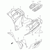 Схема вузла: Передній нижній обтічник (Model t) для Suzuki RF900
