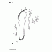 Схема вузла: Ланцюг ГРМ & Натягувач & Заспокоювач Suzuki TU250