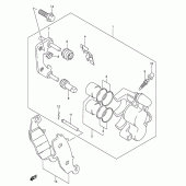 Схема вузла: Передній гальмівний супорт для Suzuki GSX750 Katana