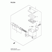 Схема вузла: Передній гальмівний циліндр (Model k8/k9/l0) для Suzuki AN400 Burgman (EU analogue of SkyWave)