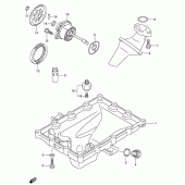 Схема вузла: Насос масляний & Піддон для Suzuki GSX-R600