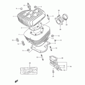 Схема вузла: Циліндр для Suzuki TS185