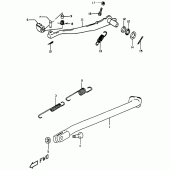 Схема вузла: Підніжка & Заднє гальмо для Suzuki DR350