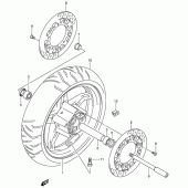 Схема узла: Переднее колесо (An650k4/k5) для Suzuki AN650 Burgman (EU analogue of SkyWave)