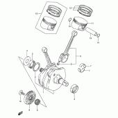 Схема вузла: Колінчастий вал Поршень для Suzuki VS1400 Intruder 1400