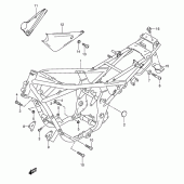 Схема вузла: Рама (Gsf600zk4) для Suzuki GSF600 Bandit S
