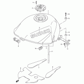 Схема вузла: Паливний бак (Model t) для Suzuki RF900