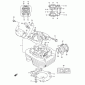 Схема вузла: Головка циліндра для Suzuki DR350