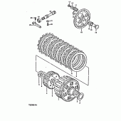 Схема узла: Сцепление для Suzuki TS250