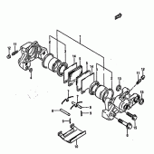 Схема узла: Задний тормозной суппорт для Suzuki GSX-R1100