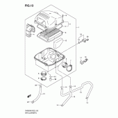 Схема узла: Воздушный фильтр для Suzuki SV650