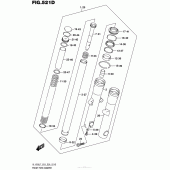 Схема вузла: Вилка передньої осі (Vl1500Btl7 E28) для Suzuki VL1500 Boulevard C90 BOSS