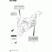 Схема вузла: Інформаційні наклейки (Gsx-R1000L6 E28) для Suzuki GSX-R1000