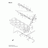 Схема вузла: Паливна рейка & Інжектор (Model y) для Suzuki GSX-R750