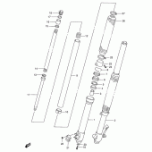 Схема вузла: Передня вилка для Suzuki DR650 DR650SE
