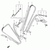 Схема вузла: Ланцюг ГРМ & Натягувач & Заспокоювач Suzuki VL125 Intruder LC
