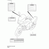 Схема вузла: Інформаційні наклейки (Model k2/k3/k4) для Suzuki GSF1200 Bandit