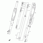 Схема вузла: Вилка передньої осі для Suzuki DR650 DR650RE