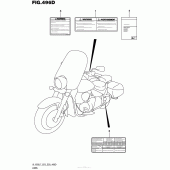Схема вузла: Інформаційні наклейки (Vl1500Btl7 E28) для Suzuki VL1500 Boulevard C90T BOSS