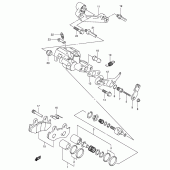 Схема узла: Задний тормозной суппорт (Model k1/k2) для Suzuki AN400 Burgman (EU analogue of SkyWave)