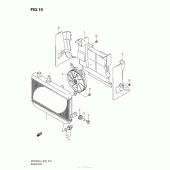 Схема вузла: Радіатор для Suzuki AN400 Burgman (EU analogue of SkyWave)