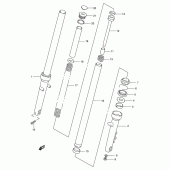 Схема узла: Передняя вилка (Model y/k1) для Suzuki TU250