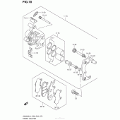 Схема вузла: Передній гальмівний супорт для Suzuki AN400 Burgman (EU analogue of SkyWave)