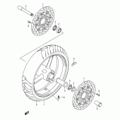 Схема вузла: Переднє колесо Suzuki SV1000