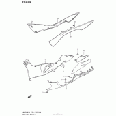 Схема вузла: Side Leg Shield (An400Al4 E33) для Suzuki AN400 Burgman (EU analogue of SkyWave)