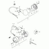 Схема узла: Поворотники (Model t/v/w/y/k1/k2/k3) для Suzuki LS650 Savage