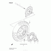 Схема вузла: Переднє колесо для Suzuki AN400 Burgman (EU analogue of SkyWave)