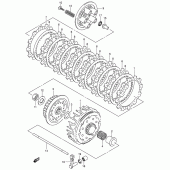 Схема вузла: Зчеплення (Model k2/k3/k4/k5/k6) для Suzuki RM125