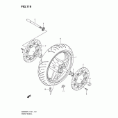 Схема узла: Переднее колесо (Gsx650ful1 e21) для Suzuki GSX650