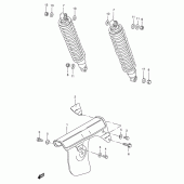Схема вузла: Задній амортизатор для Suzuki TS185