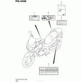 Схема вузла: Інформаційні наклейки (Dl650Xal6 E33) для Suzuki DL650 V-Strom