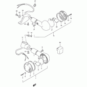 Схема вузла: Поворотники (Model s) для Suzuki VS600 Intruder 600