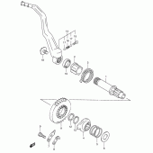 Схема узла: Кикстартер (Dr-z400y/k1/k2/k3/k4) для Suzuki DR-Z400 DR-Z400E