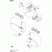 Схема вузла: Ручки керма (An650L4 E33) для Suzuki AN650 Burgman (EU analogue of SkyWave)