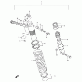 Схема вузла: Задній амортизатор для Suzuki RMX250