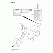 Схема вузла: Інформаційні наклейки для Suzuki DR-Z70