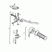 Схема узла: Правый пульт управления рулевой для Suzuki TS125