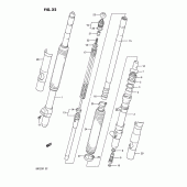 Схема вузла: Вилка передньої осі (Model k) для Suzuki RM125