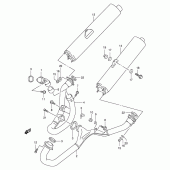 Схема вузла: Вихлопна система для Suzuki TL1000