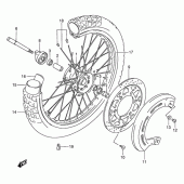 Схема вузла: Переднє колесо Suzuki DR650 DR650RE