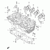 Схема вузла: Головка циліндра Suzuki GSX600 Katana