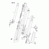 Схема узла: Передняя вилка (Model p) для Suzuki RMX250
