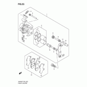 Схема вузла: Передній гальмівний супорт для Suzuki AN400 Burgman (EU analogue of SkyWave)