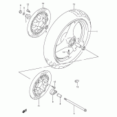 Схема вузла: Переднє колесо Suzuki GSX600 Katana